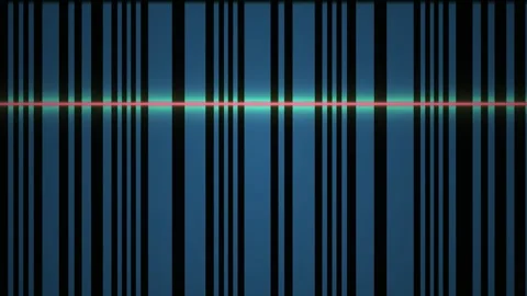 Glowing blue barcode scan lines background. Stock Footage 340016442