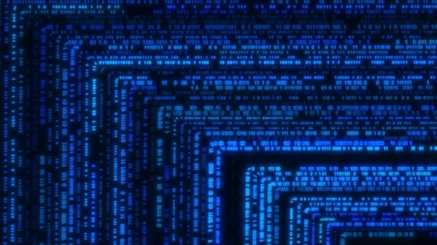 Glowing Blue Binary Code Lines Abstract Motion Video Animated Background Stock Footage 335858878