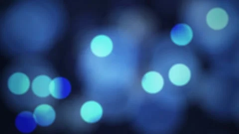 Glowing blue bokeh lights floating seamless loop motion background Vídeo Stock 348255123