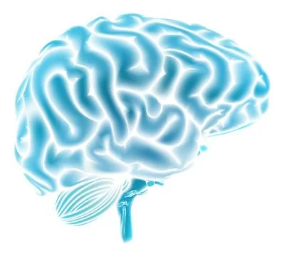 Glowing blue brain concept Stock Illustration
