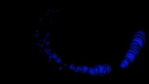Glowing Blue Bubbles and Spheres Magic Trail Motion Graphics on Black Backgr Stock Footage 329139129