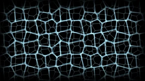 Glowing blue cell network pattern on black background. 2d animation Stock Footage 344380277