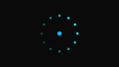 A glowing blue circle composed of bright dots centered on black background Stock Footage 339617615