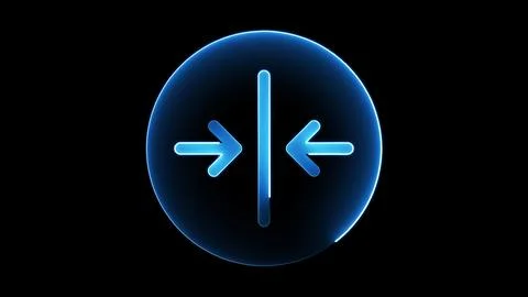 Glowing Blue Circle with Converging Arrows Stock Illustration