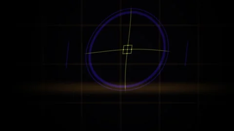 Glowing blue circle with crosshairs target. Stock Footage 340016528