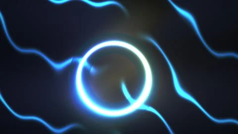 Glowing blue circle with electric lines. Stock Footage 336695335