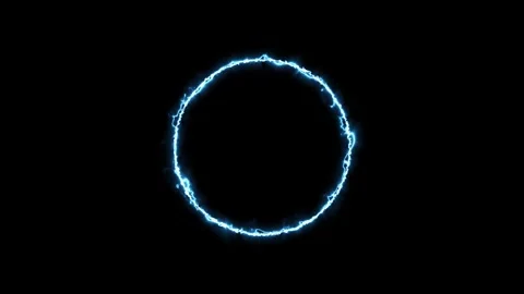 Glowing blue circle frame animation isolated on black background Stock Footage 327023941
