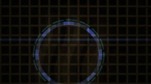 Glowing blue circle on grid background. Stock Footage 340016568