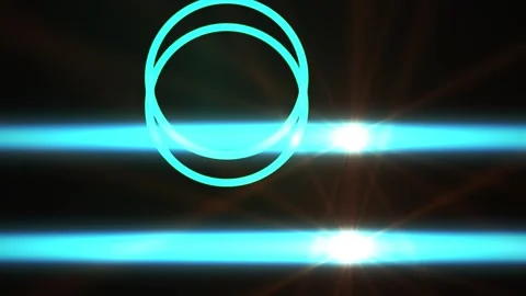 Glowing blue circle with light beam technology. Stock Footage 335950337