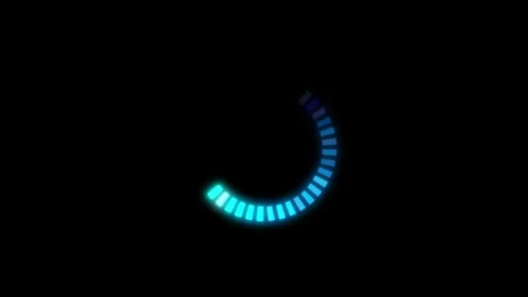 Glowing blue circle loading bar animation Isolated on Black Background Stock Footage 321609779