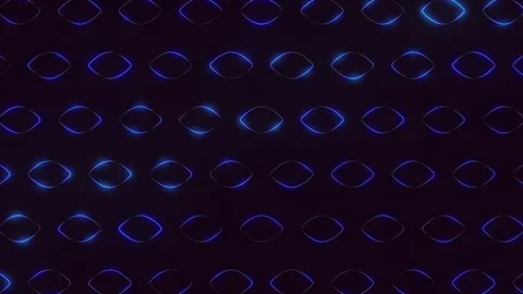 Glowing blue circle pattern shines on black grid background Stock Footage 259295738