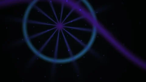 Glowing blue circle with purple lines. Stock Footage 340016557
