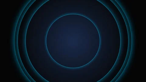 A glowing blue circle ring isolated against a deep dark black background 스톡 동영상 339617101