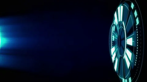 Glowing blue circle technology on black background, Vertical video concept. Stock Footage 130632620