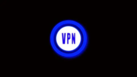 Glowing Blue Circle with VPN Text on Black Background virtual private netwo.. Stock Footage 321453486