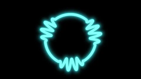 Glowing Blue Circle with Wave Oscillations on Black Background Stock Footage 329048482