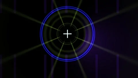 Glowing blue circle with white cross. Stock Footage 334335506