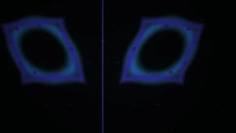 Glowing Blue Circles Abstract Loop Animation for Futuristic Tech Visual Effec Stock Footage 343700003