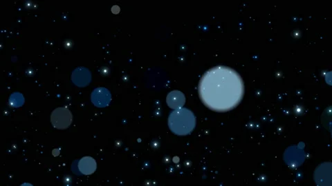 Glowing blue circles black background video light Stock Footage 204020523