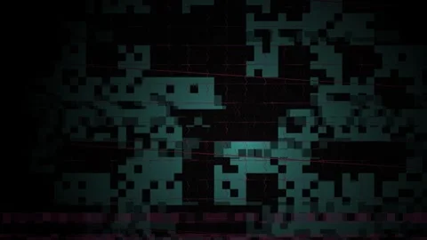 Glowing blue circuit board in the dark. Stock Footage 335514526