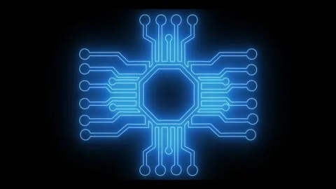 Glowing Blue Circuit Board Technology Background Animation Stock Footage 340888535