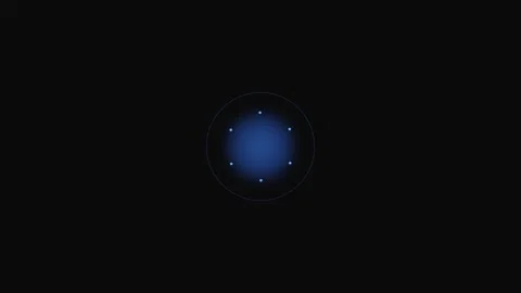 A glowing blue circular interface element centered on a dark black background 動画素材 339617880
