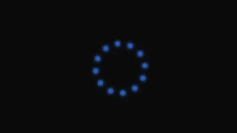 A glowing blue circular loading animation isolated on a solid black backgroun Stock Footage 339617211