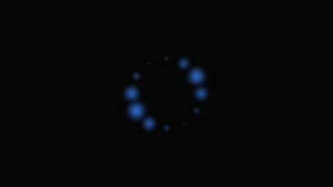 A glowing blue circular loading animation isolated on a solid black backgroun Stock-Footage 339617416