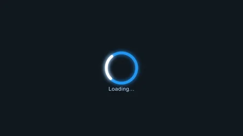 Glowing Blue Circular Loading Bar Progress Animation on Dark Background Stock Footage 342319628