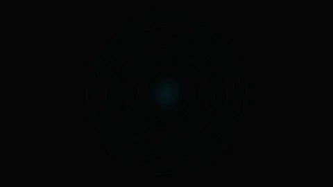 A glowing blue circular node centered within a dark digital grid pattern Stock Footage 339615703