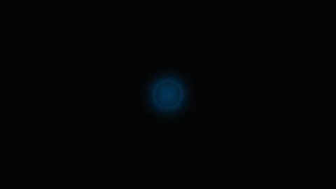 A glowing blue circular orb suspended in a deep and infinite black void Video stock 339618146