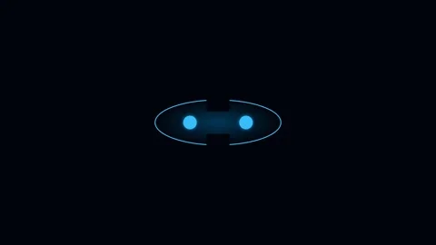 A glowing blue circular pulse centered against a deep black background Stock Footage 338311386