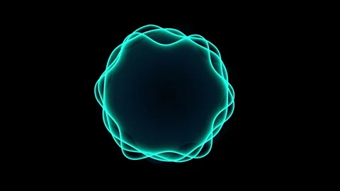 Glowing blue circular voice assistant audio frame Video stock 323325162