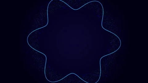 Glowing blue circular wave rotates on a dark background Stock Footage 342215561