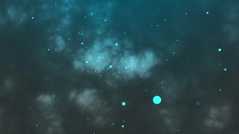 Glowing blue cloudy night sky with stars and celestial elements Vídeo Stock 333520515
