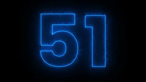 Glowing Blue color Neon Number Animation Stock Footage 285297053