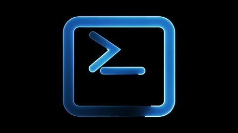 Glowing Blue Command Prompt Icon Stock Footage 275663236