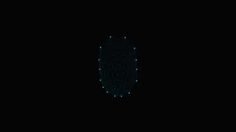A glowing blue constellation of digital points arranged in an oval shape Stock Footage 339619429