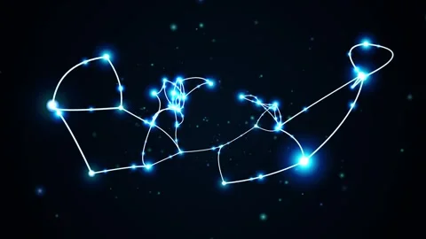 Glowing Blue Constellation Plane Data Network Motion Loop Video Screen Stock Footage 344602394