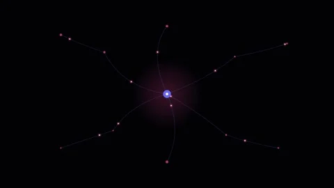 A glowing blue core emitting vibrant light particles on dark background Stock Footage 338311337
