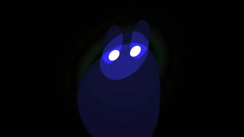 Glowing blue creature in dark. Stock Footage 337460728