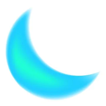 Glowing blue crescent moon shape abstract background design Stock Illustration