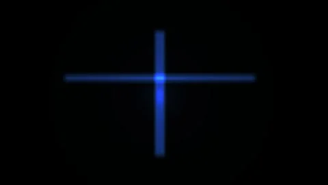 Glowing blue cross on black background. Stock Footage 337505814