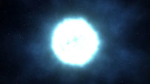 Glowing Blue Cryo Core Burning Ice Star Sphere Loop Stock Footage 345959871