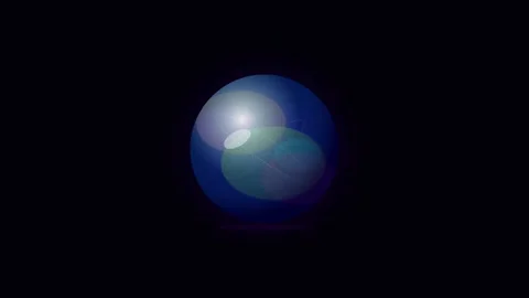 Glowing Blue Crystal Ball Animation Stock Footage 340364807