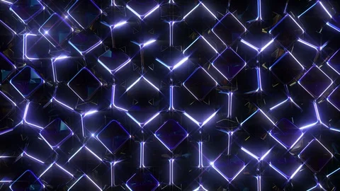 Glowing Blue Cubes Stock Footage 102430254