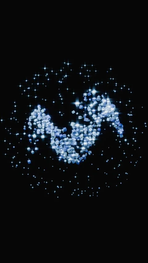 Glowing blue cubes forming human lungs animation on black background Stock Footage 346663102