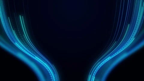 Glowing Blue Cyan Light Streams Forming a Deep V Shape, Futuristic Energy Flow Stock Footage 344419205