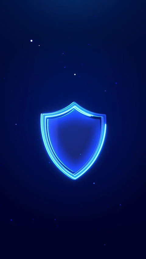 Glowing Blue Cybersecurity Shield Protection Icon Background Stock Footage 341362352