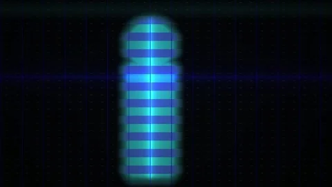 Glowing blue cylindrical grid pattern. Stock Footage 340016681